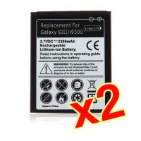 PACK (x2) Baterías recargables de litio Samsung Galaxy S3 3.7V 2300mAh 